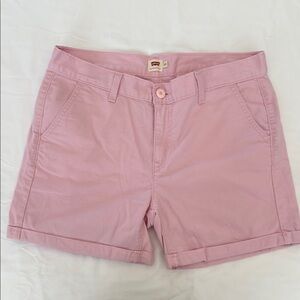 Levi's Pink Bermuda Shorts with Cuffed Hem